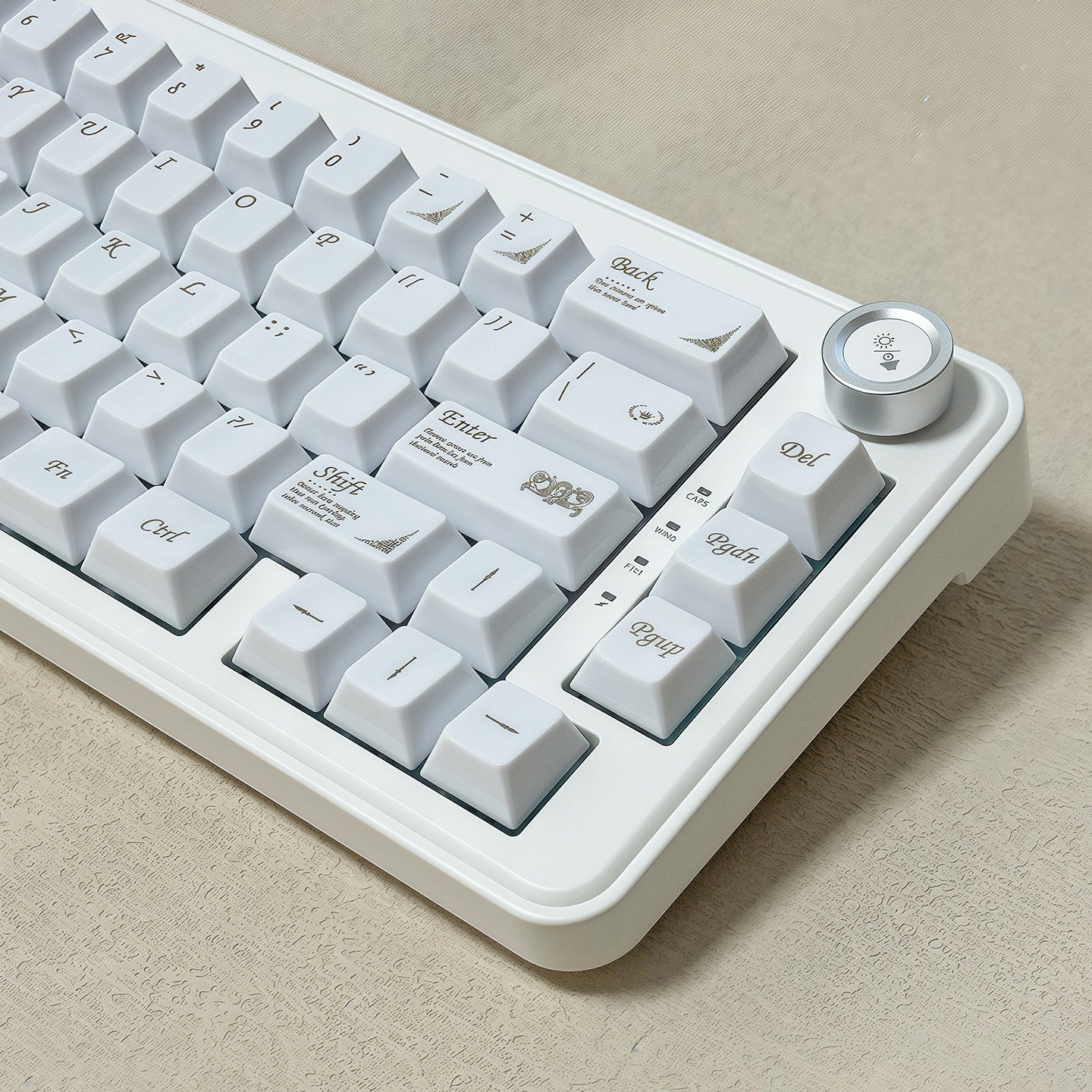 White Ceramic-Like PBT Keycap Set
