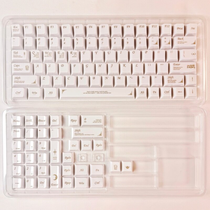 White Ceramic-Like PBT Keycap Set