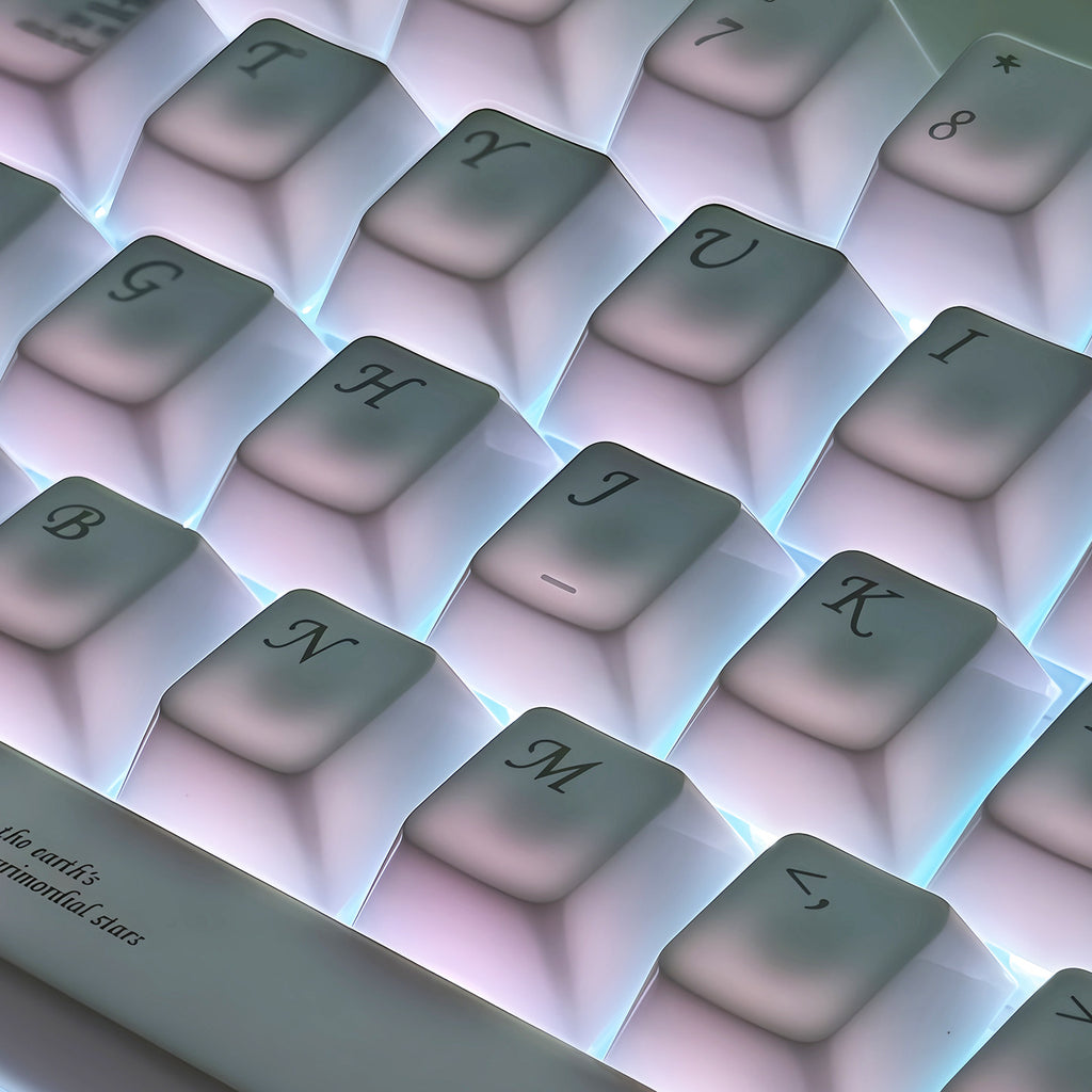 White Ceramic-Like PBT Keycap Set
