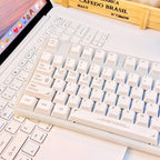 White Ceramic-Like PBT Keycap Set