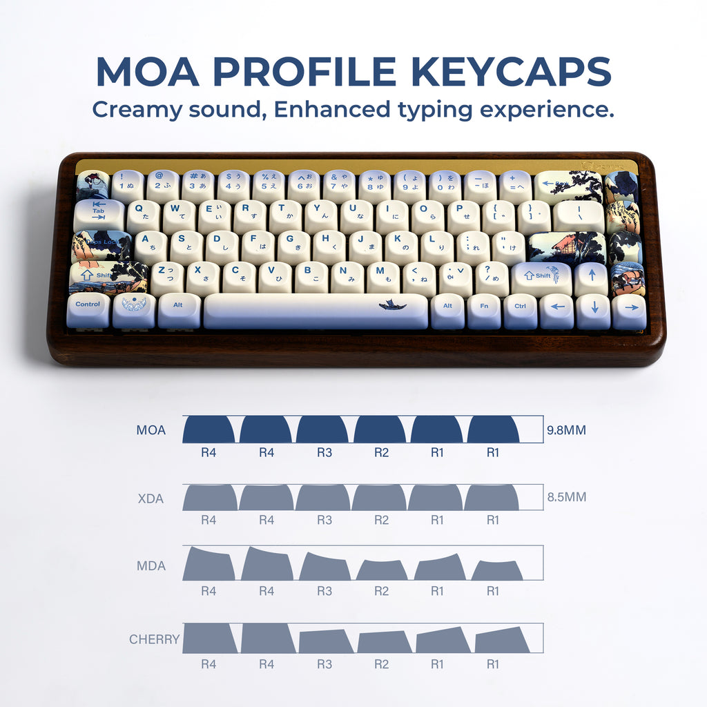 XVX Keycaps — Fugaku Lake Suwa MOA Profile PBT Dye-Sub Set, 132 Keys