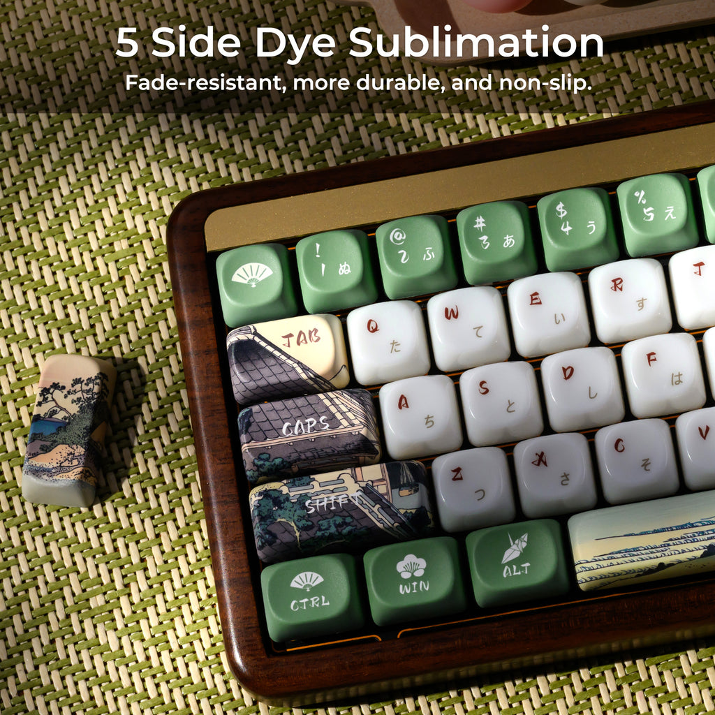 XVX Keycaps — Fugaku Shichirigahama Ceramic Glaze PBT+PC Set, 129 Keys