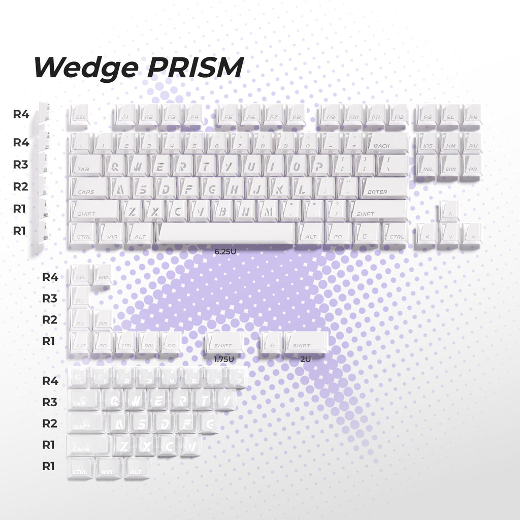 XVX Keycaps Shine Through — Wedge PRISM ABS Double-Shot Base + Frost PC Kit