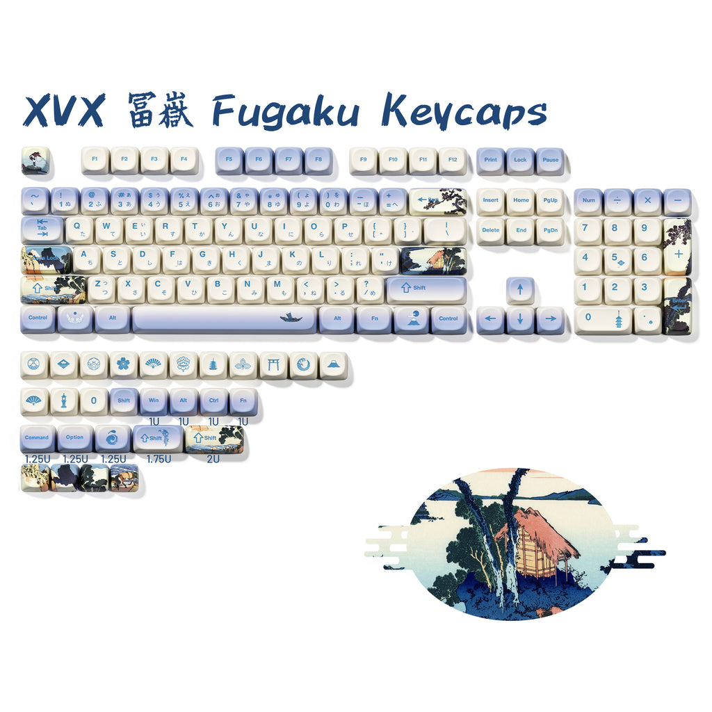 XVX Keycaps — Fugaku Lake Suwa MOA Profile PBT Dye-Sub Set, 132 Keys