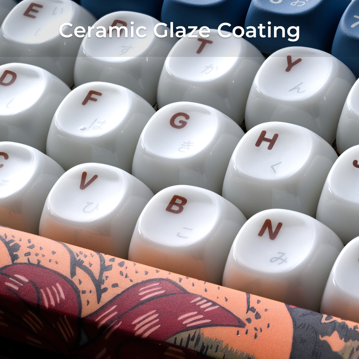 XVX Keycaps — Fugaku Musashi Ceramic Glaze PBT+PC Set, 132 Keys