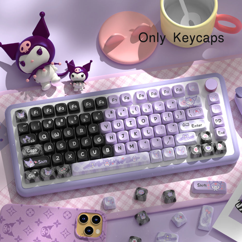 Kuromi PBT Keycap Set – 112 Keys, MOA Profile, Dye-Sub