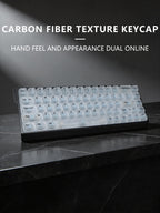 White Carbon Fibre Pattern PC Keycap Set – 136 Keys, Cherry Profile