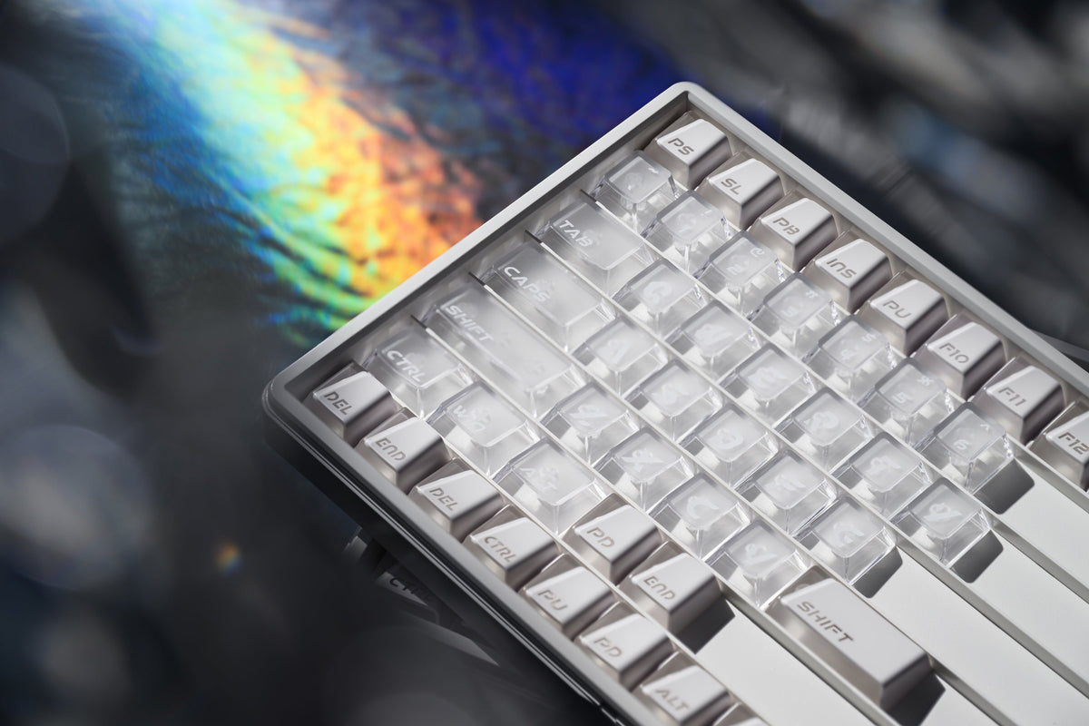 XVX Keycaps Shine Through — Wedge PRISM ABS Double-Shot Base + Frost PC Kit