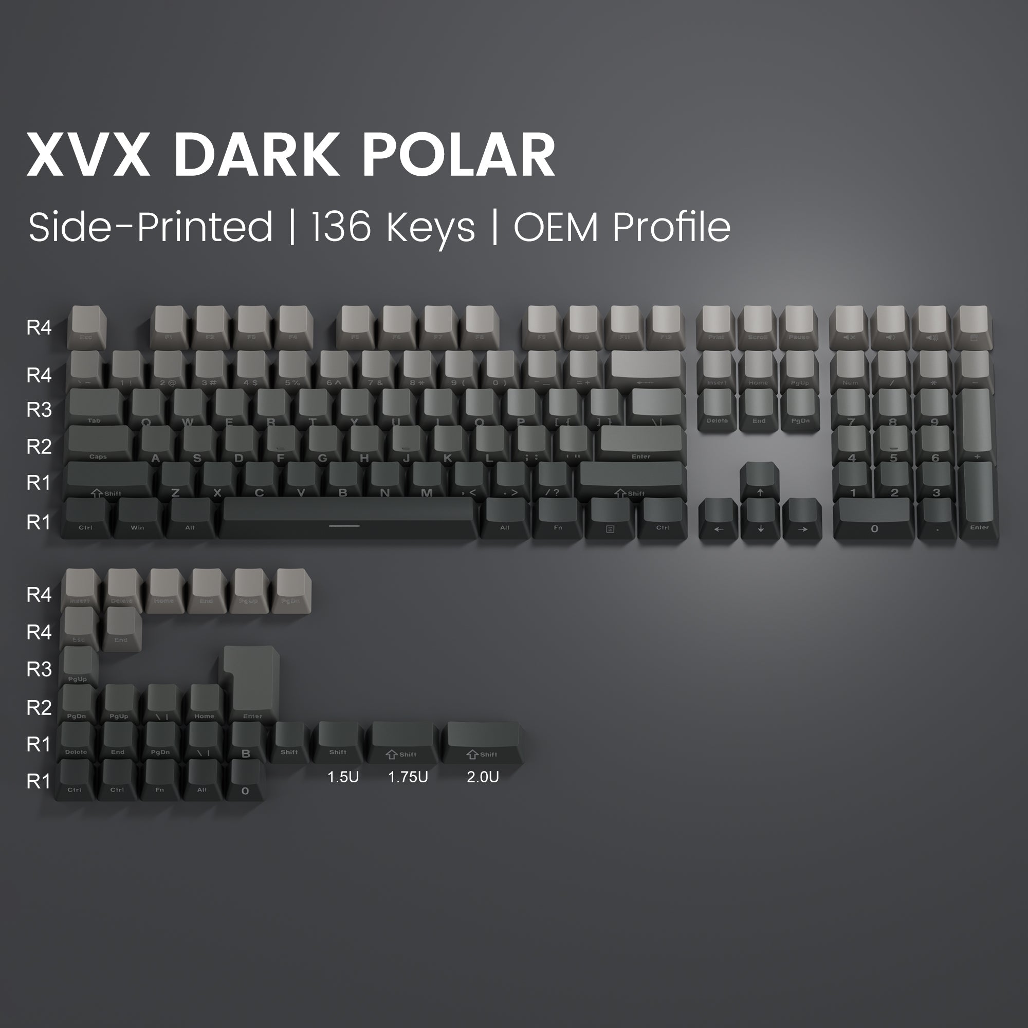 XVX Gradient Side-Print OEM Keycaps (136 Keys)