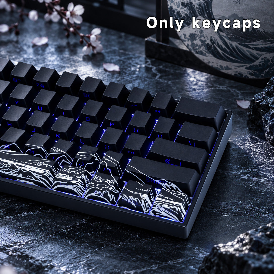 New Ukiyo-e PBT Keycap Set – 129 Keys, Cherry Profile, Side Shine-Through