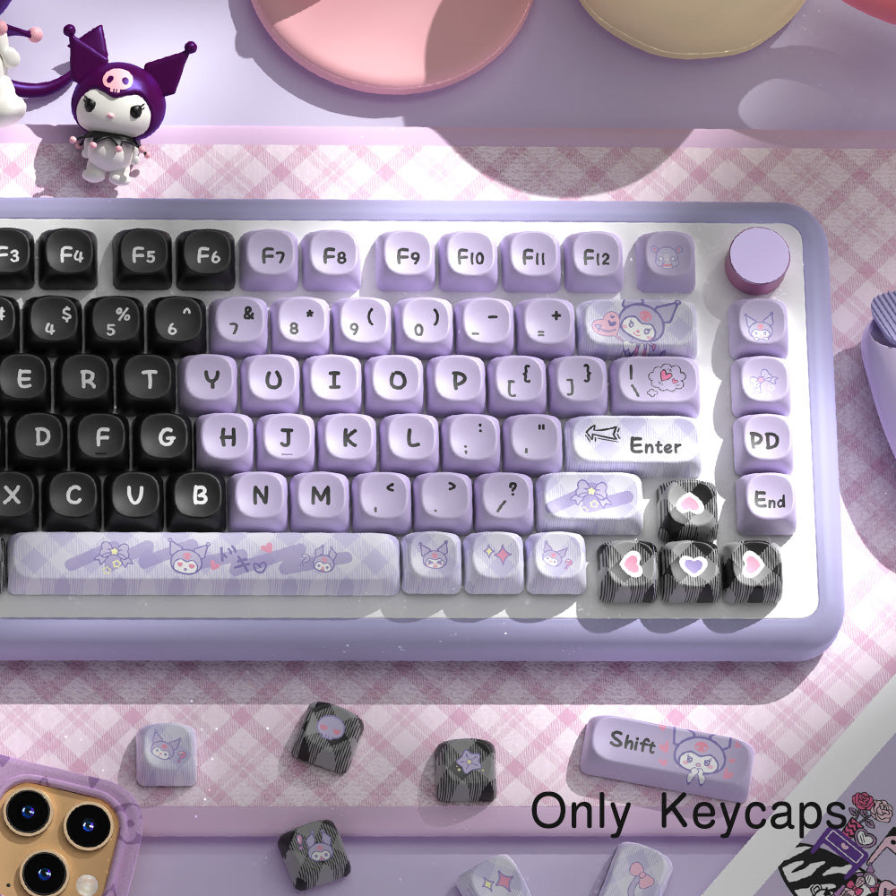 Kuromi PBT Keycap Set – 112 Keys, MOA Profile, Dye-Sub