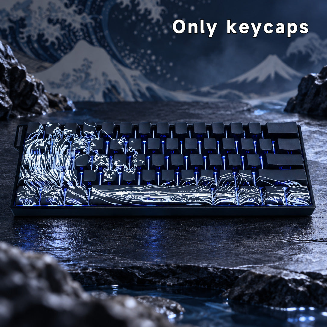 New Ukiyo-e PBT Keycap Set – 129 Keys, Cherry Profile, Side Shine-Through