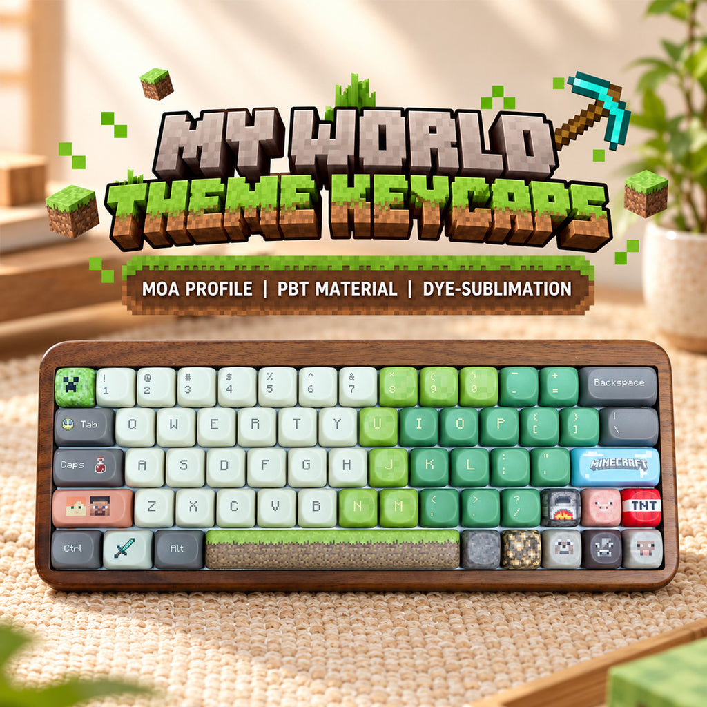Minecraft PBT Keycap Set – 112 Keys, MOA Profile, Dye-Sub