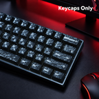 Black Carbon Fibre Pattern PC Keycap Set – 136 Keys, Cherry Profile