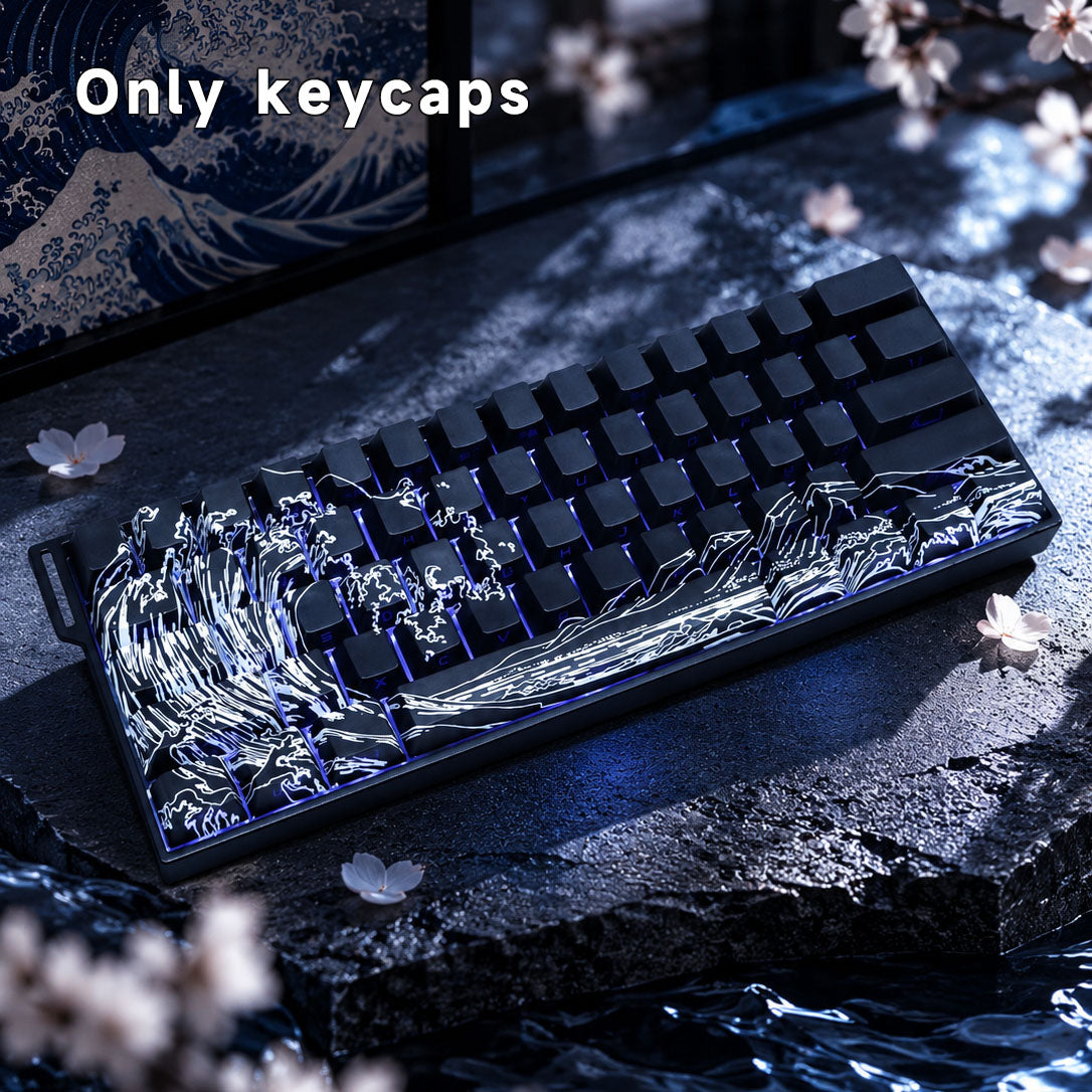 New Ukiyo-e PBT Keycap Set – 129 Keys, Cherry Profile, Side Shine-Through