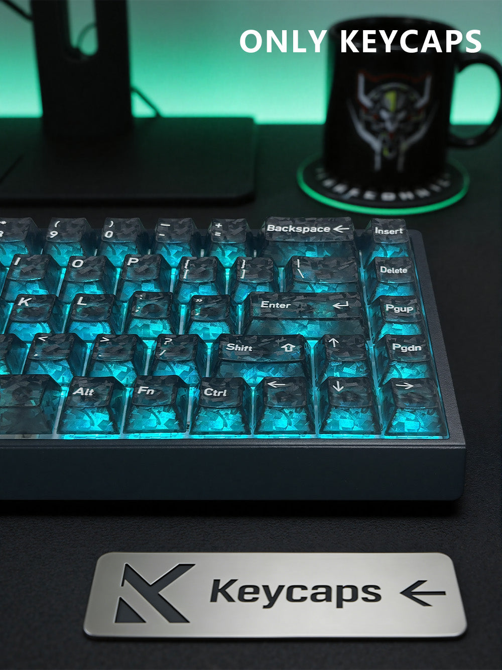 White Carbon Fibre Pattern PC Keycap Set – 136 Keys, Cherry Profile