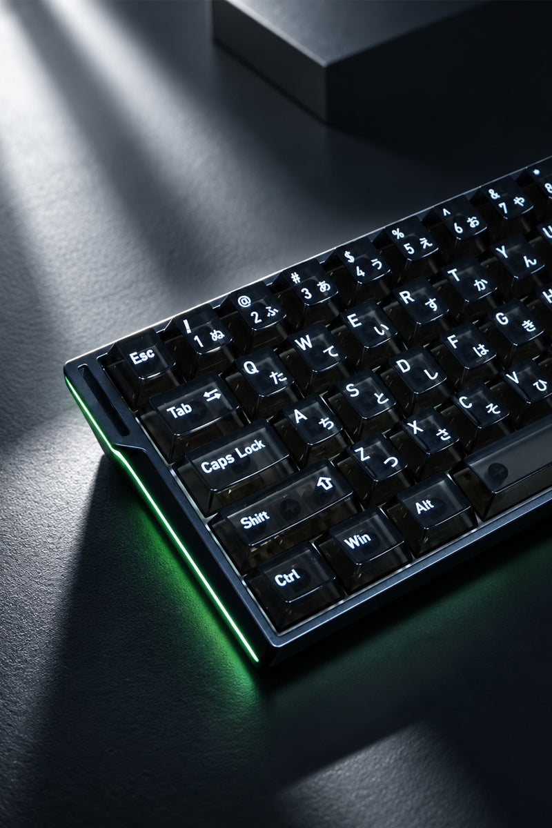 Transparent Black PC Keycap Set – 136 Keys, Cherry Profile