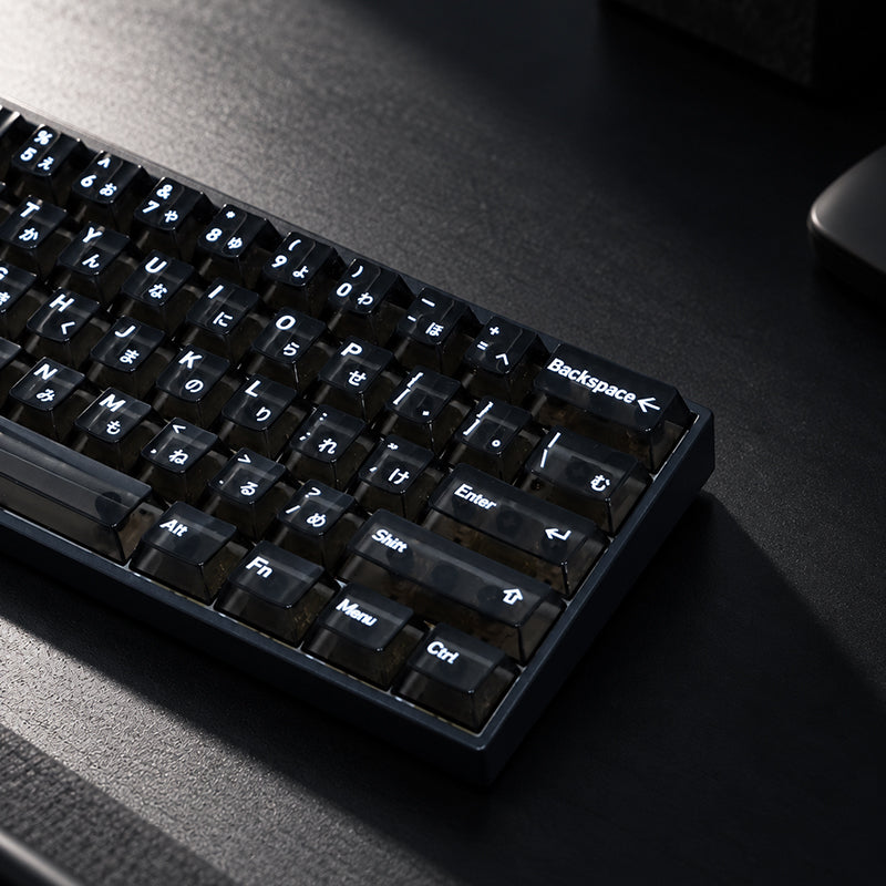 Transparent Black PC Keycap Set – 136 Keys, Cherry Profile