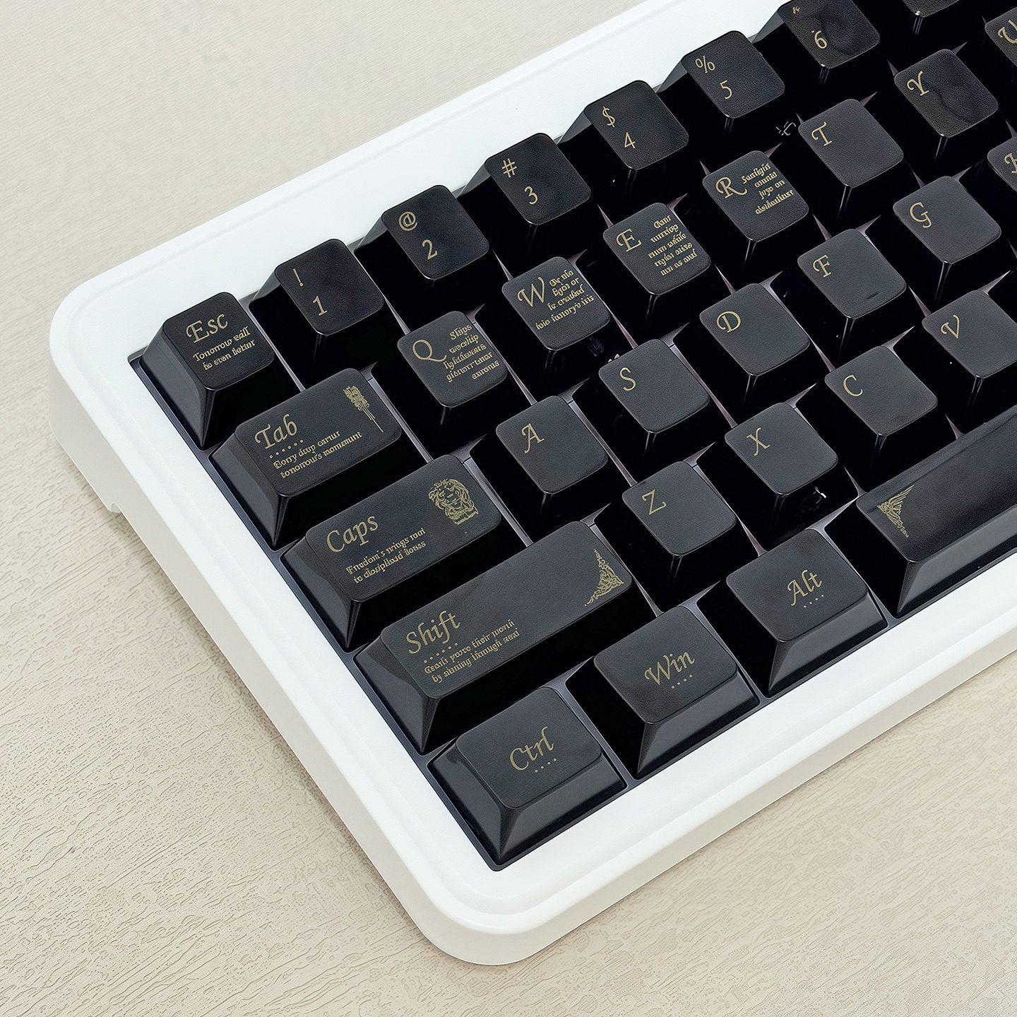 Black Ceramic-Like PBT Keycap Set