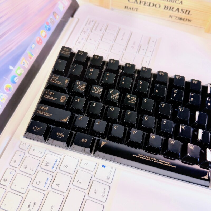 Black Ceramic-Like PBT Keycap Set