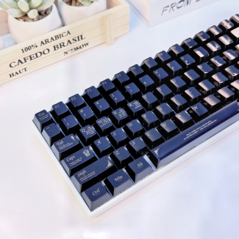 Black Ceramic-Like PBT Keycap Set