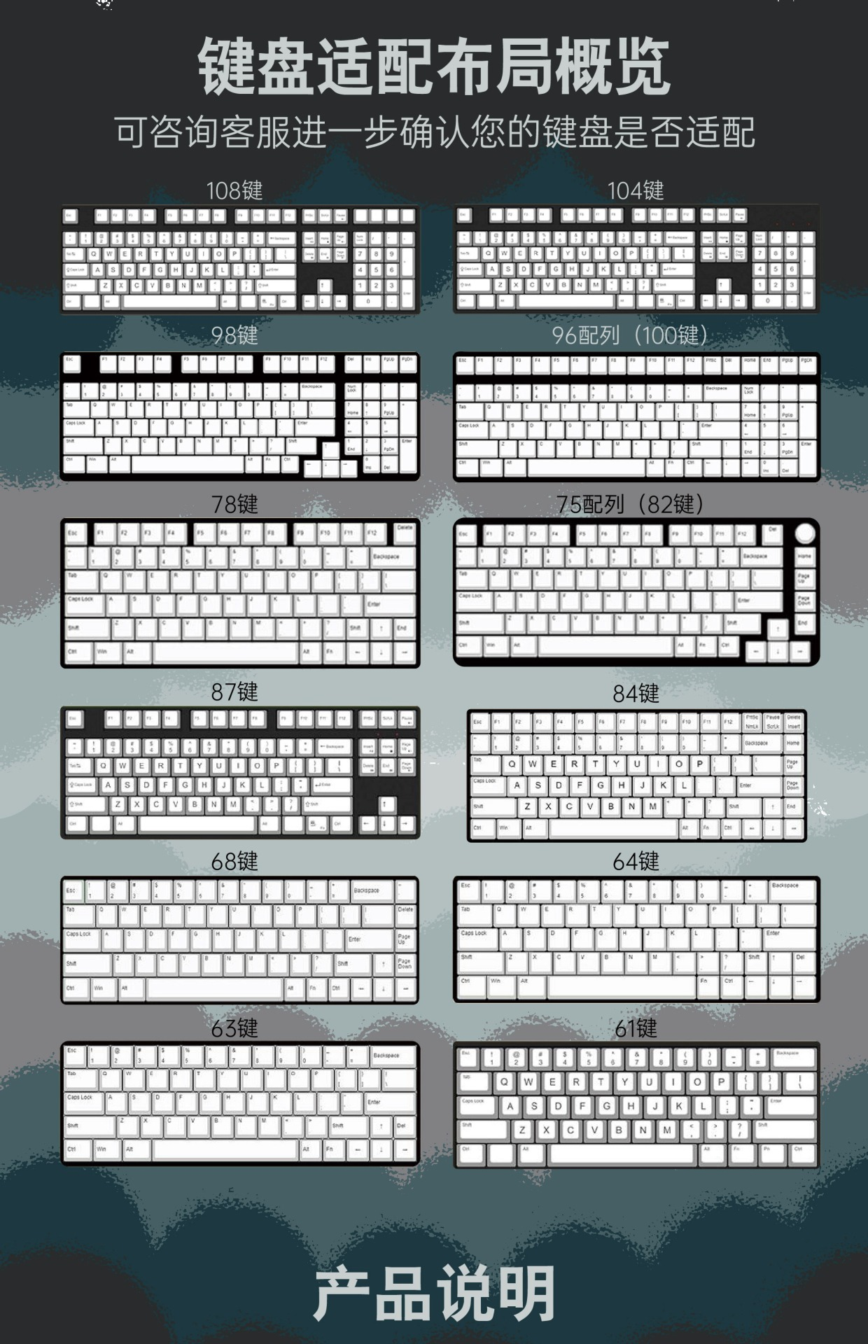 XVX Gradient Shine-Through PBT OEM Keycaps (134 Keys)