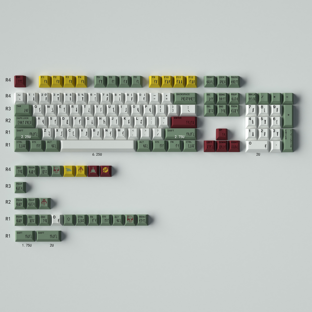 StarWars Boba Fett-GMK Inspired PBT Keycap Set