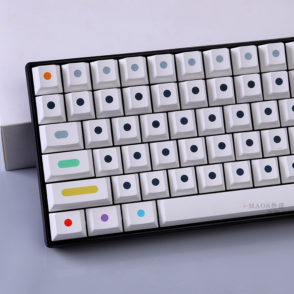 White GMK Dots-Inspired PBT Keycap Set