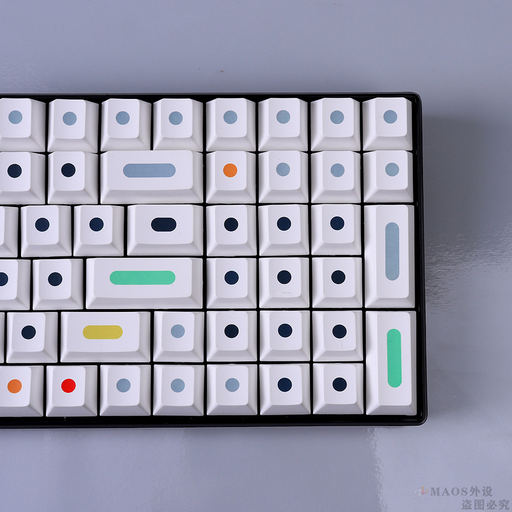 White GMK Dots-Inspired PBT Keycap Set