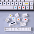 White GMK Dots-Inspired PBT Keycap Set