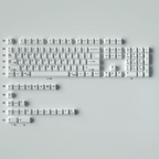 White PBT Keycaps Dye-Sub — Minimalist White English Set, 129 Keys