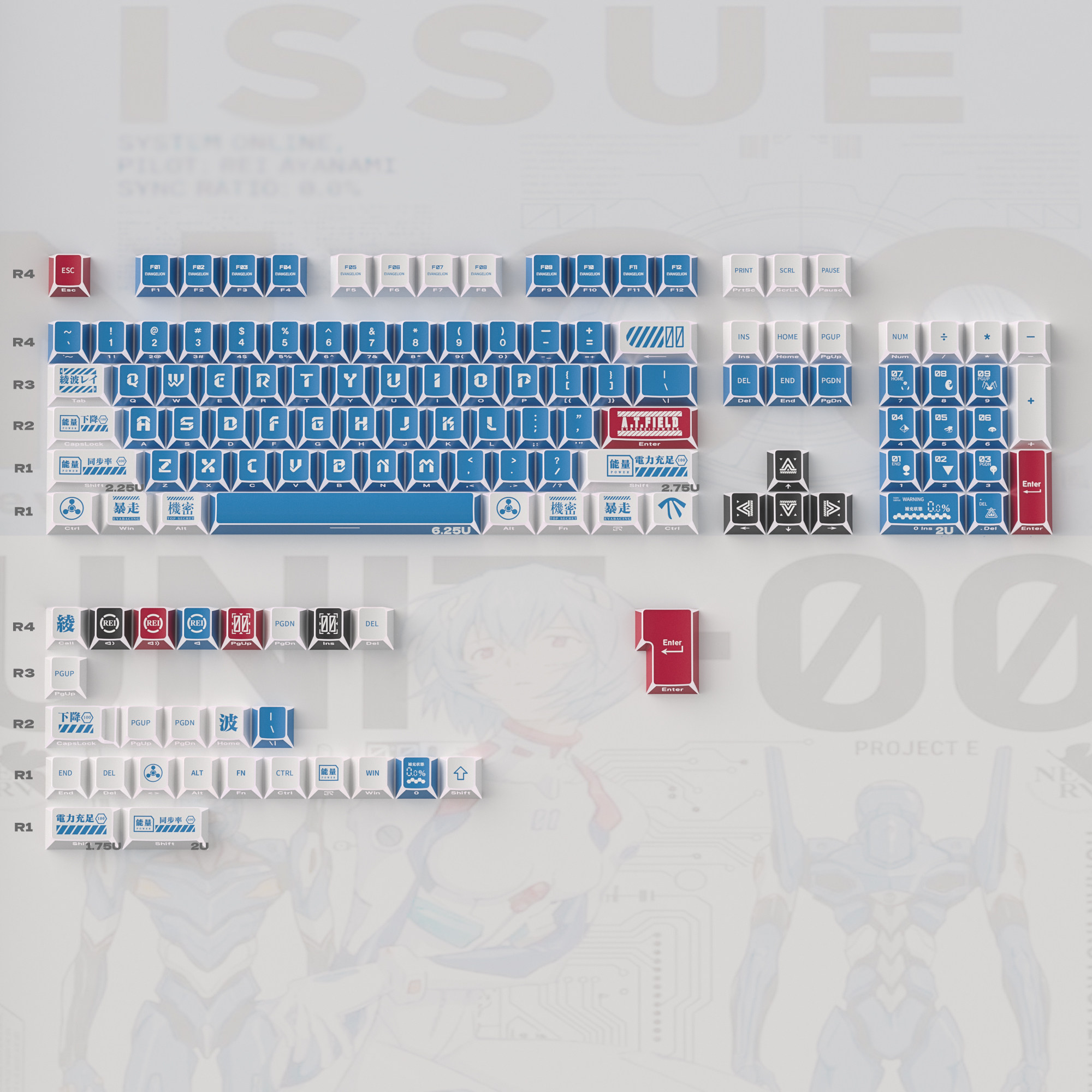 Blue Lilith Cherry PBT Keycap Set – 131 Keys + 46 PC Keys
