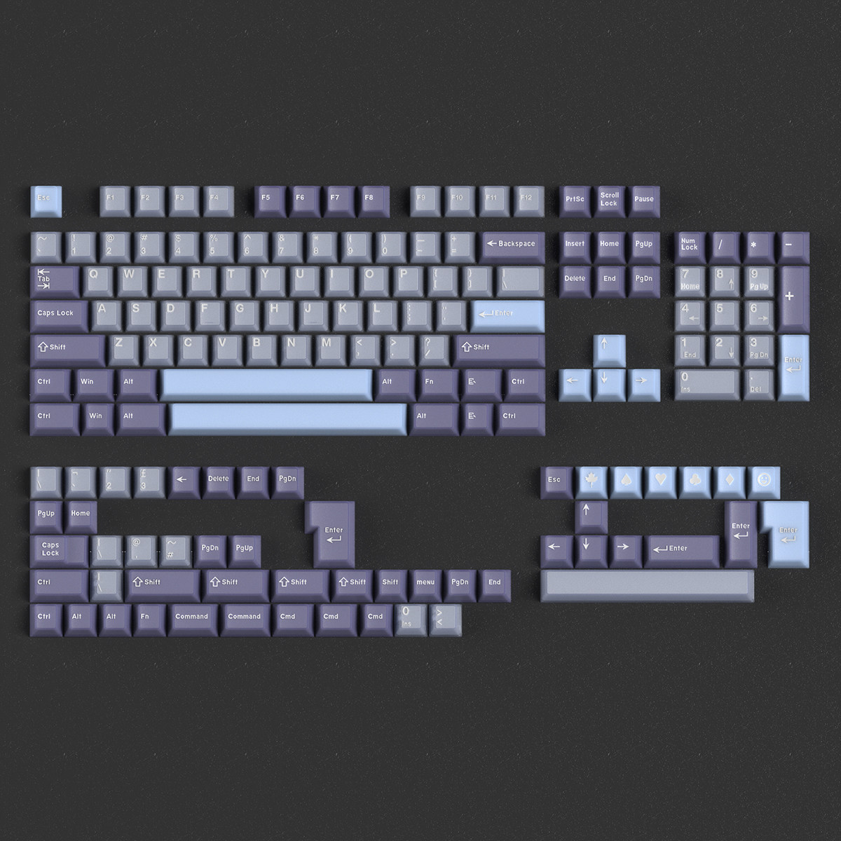 Blue Coconut Bubble Cherry PBT PC Keycap Set – 164 Keys