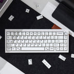 White PBT Keycaps Dye-Sub — Minimalist White English Set, 129 Keys