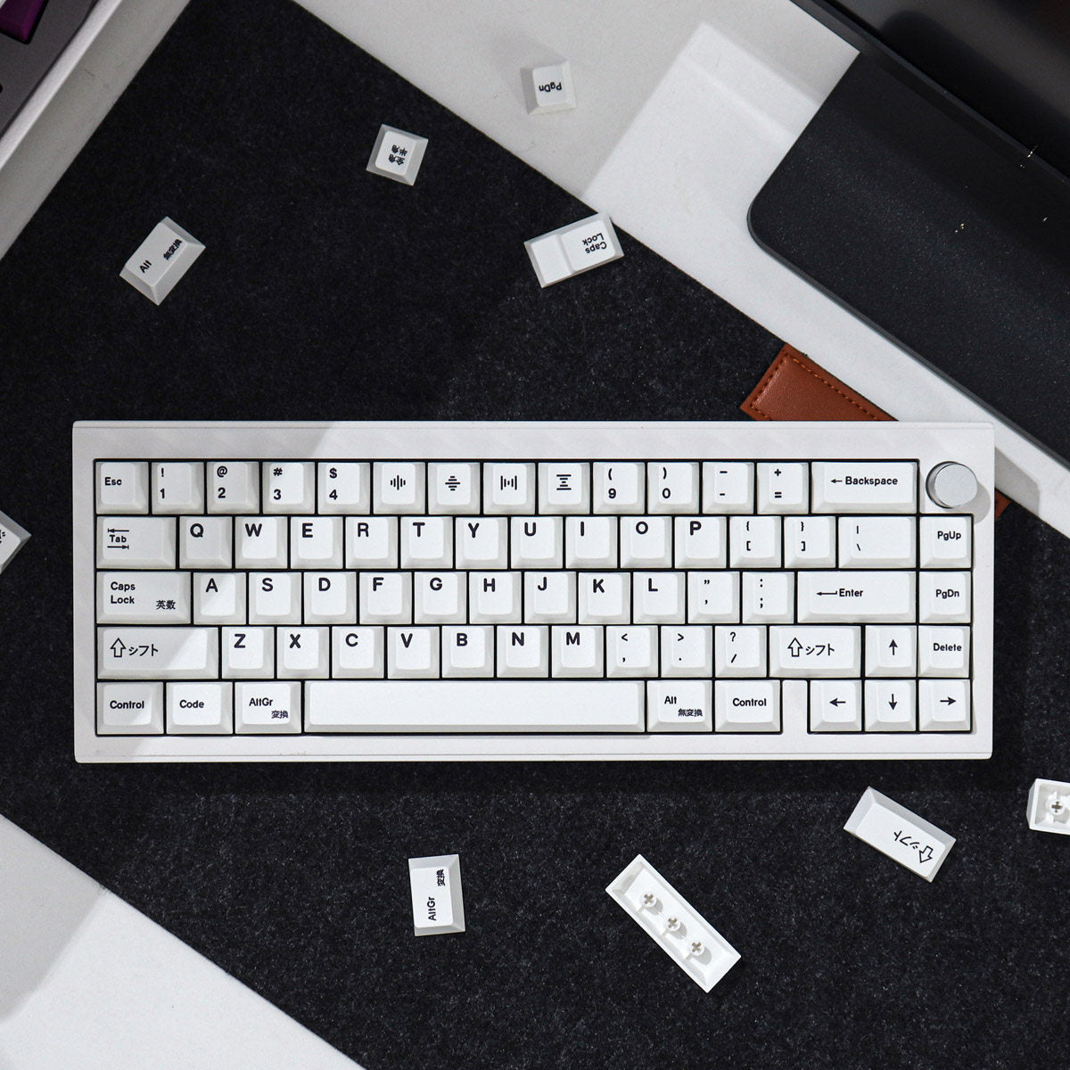 White PBT Keycaps Dye-Sub — Minimalist White English Set, 129 Keys