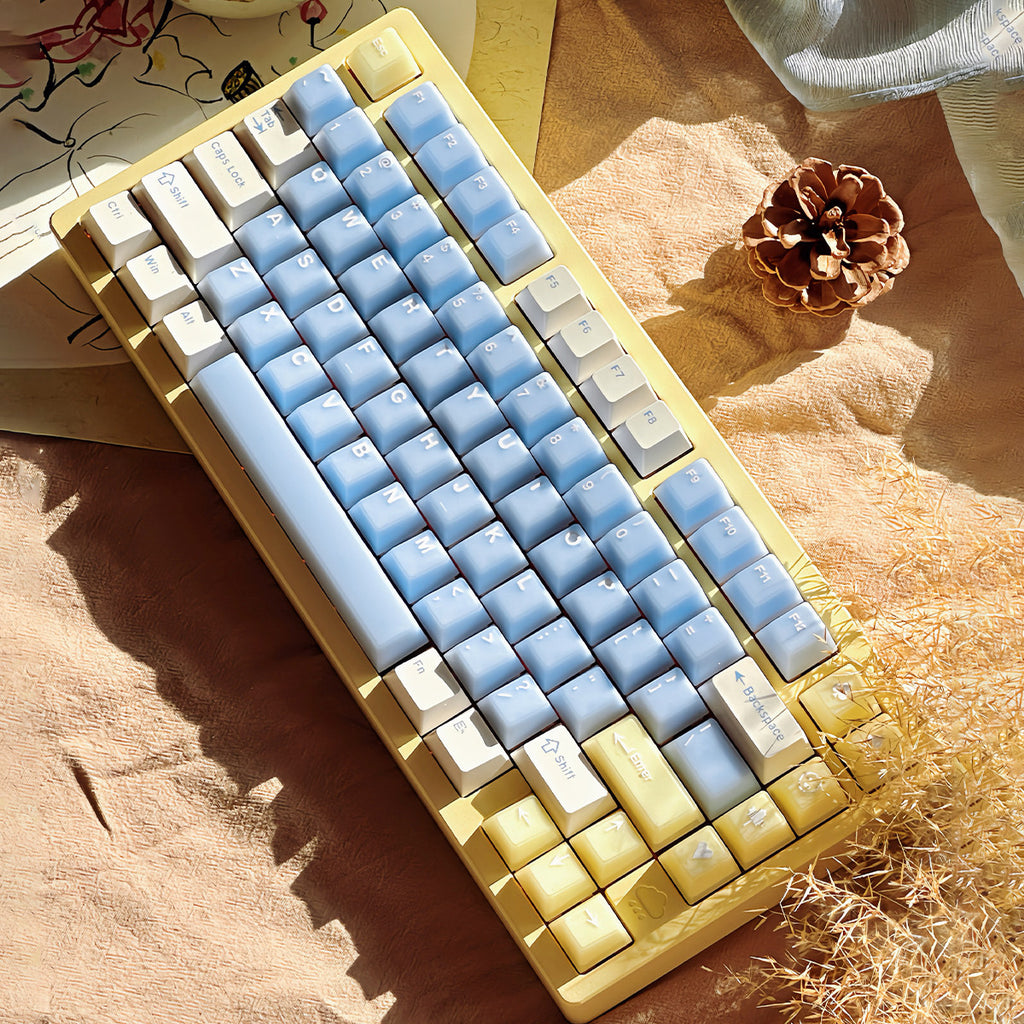 Sea Salt Soda Semi-Transparent Keycap Set — 164 Keys, Cherry Height, PBT+PC
