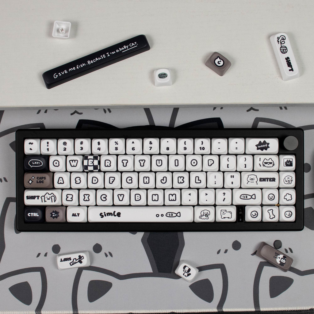 Cat & Dog MOA PBT Keycaps – Dye-Sub (131 Keys)