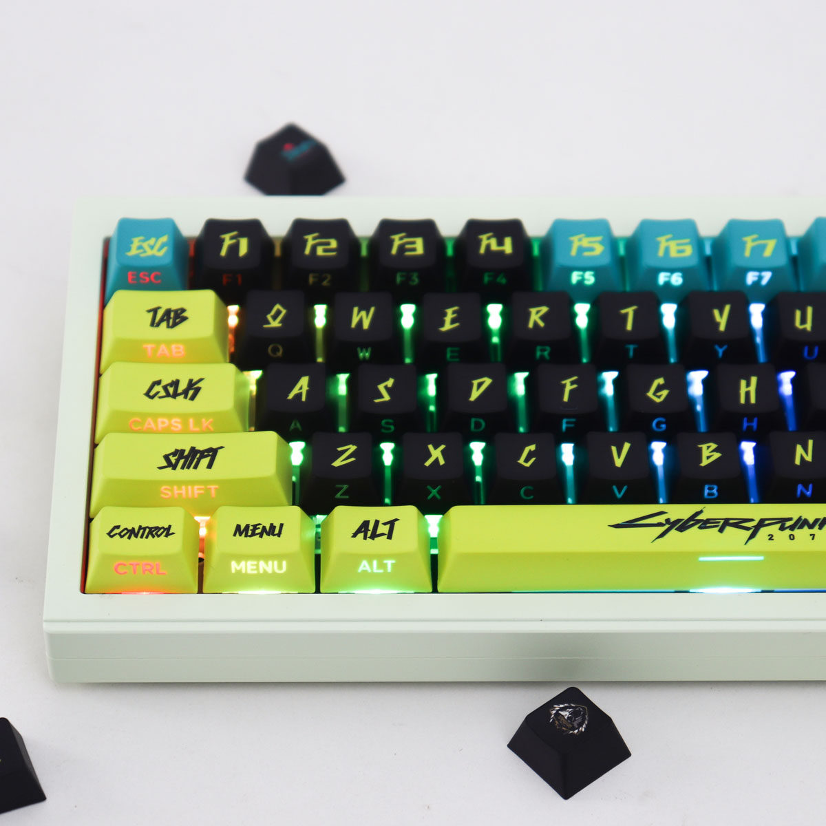 Cyberpunk Side Backlit Cherry PBT Keycap Set – 129 Keys