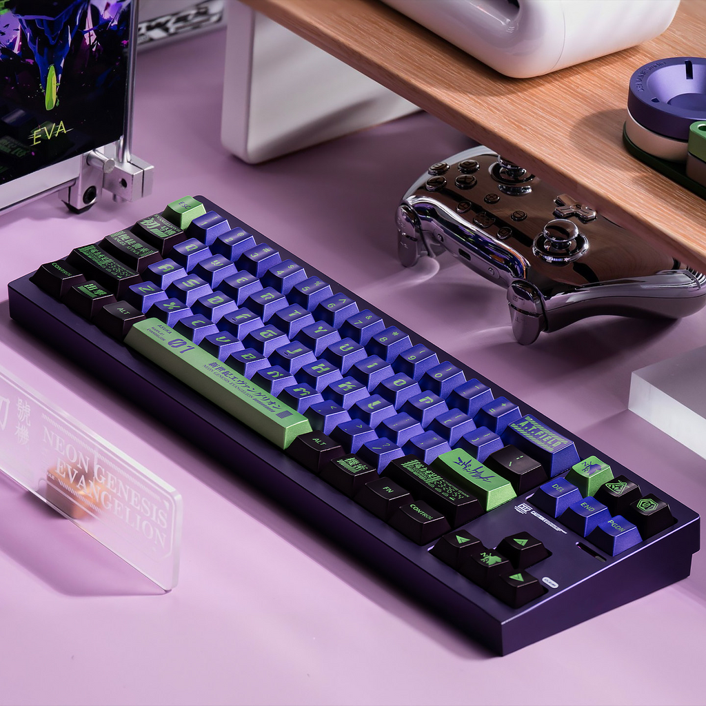 EVA UNIT-01 Cherry Metallic PBT Keycap Set – 122 Keys