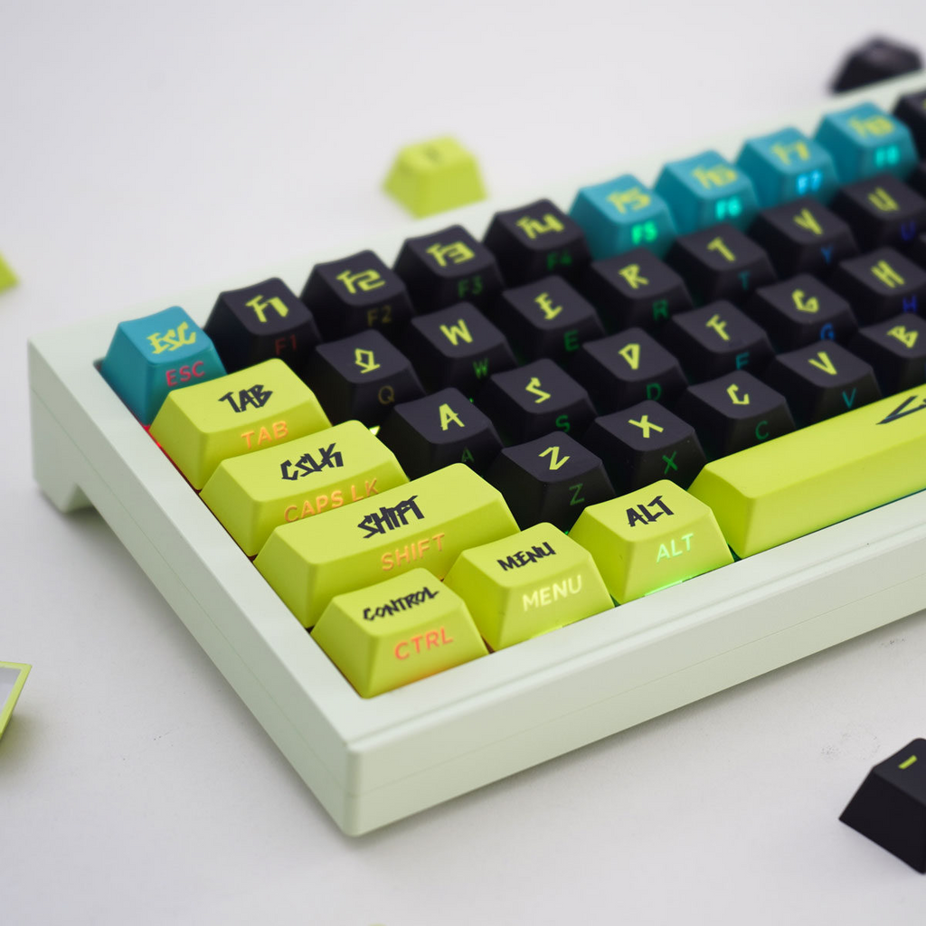 Cyberpunk Side Backlit Cherry PBT Keycap Set – 129 Keys