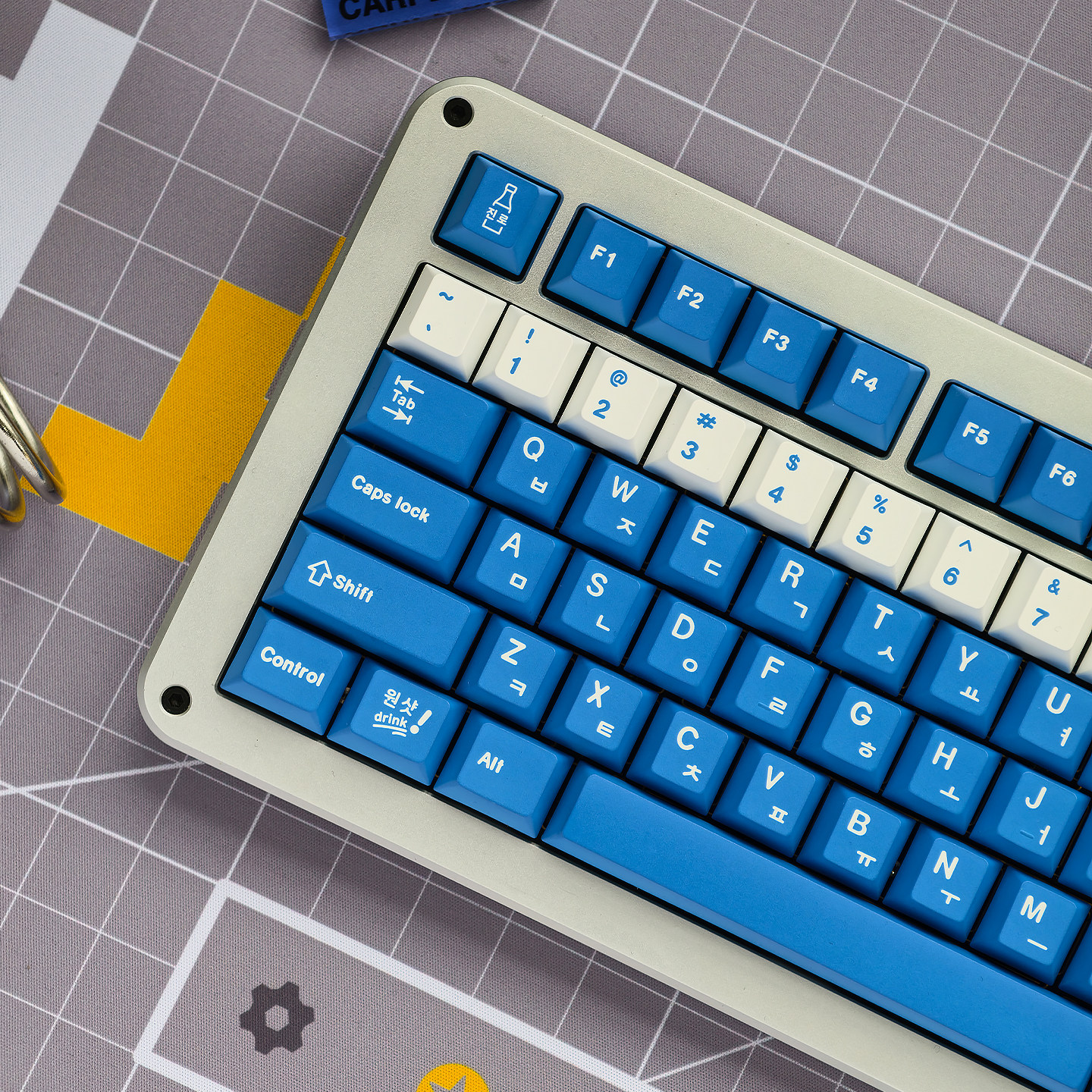 Blue Soju Korean Cherry PBT Keycap Set – 136 Keys