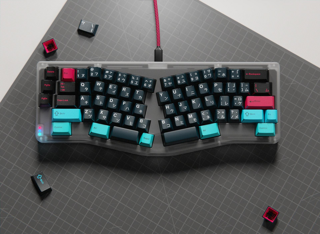 Neon Light Inspired Keycap Set – Cherry Profile PBT 160 Keys