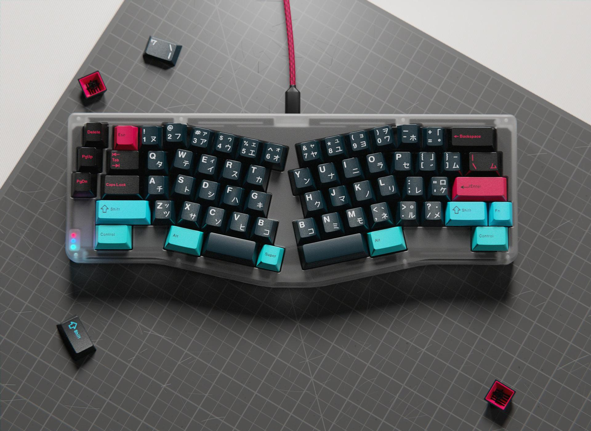Neon Light Inspired Keycap Set – Cherry Profile PBT 160 Keys