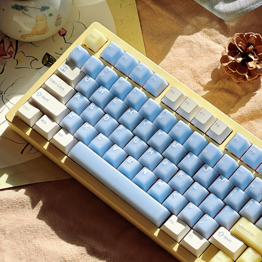 Sea Salt Soda Semi-Transparent Keycap Set — 164 Keys, Cherry Height, PBT+PC