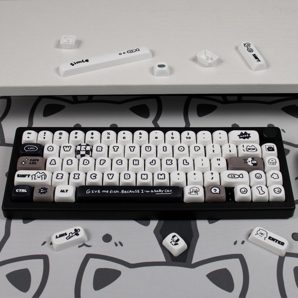 Cat & Dog MOA PBT Keycaps – Dye-Sub (131 Keys)