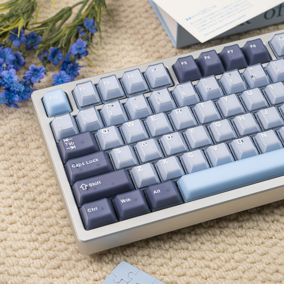 Blue Coconut Bubble Cherry PBT PC Keycap Set – 164 Keys