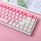 Pink Cat PBT Keycap Set — 137-Key Cherry Profile, Five-Sided Dye-Sub