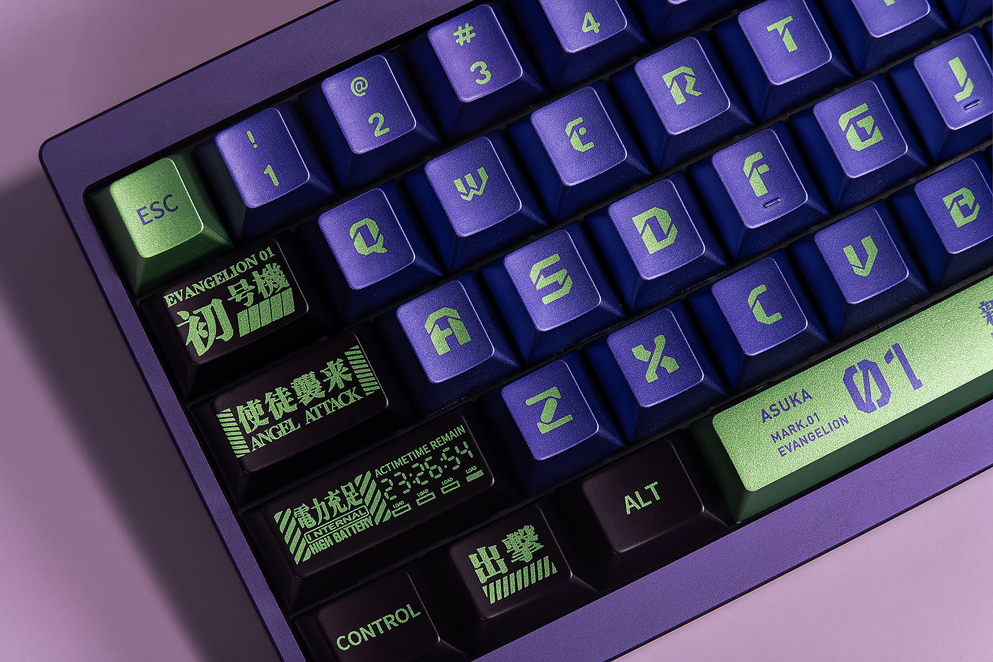 EVA UNIT-01 Cherry Metallic PBT Keycap Set – 122 Keys