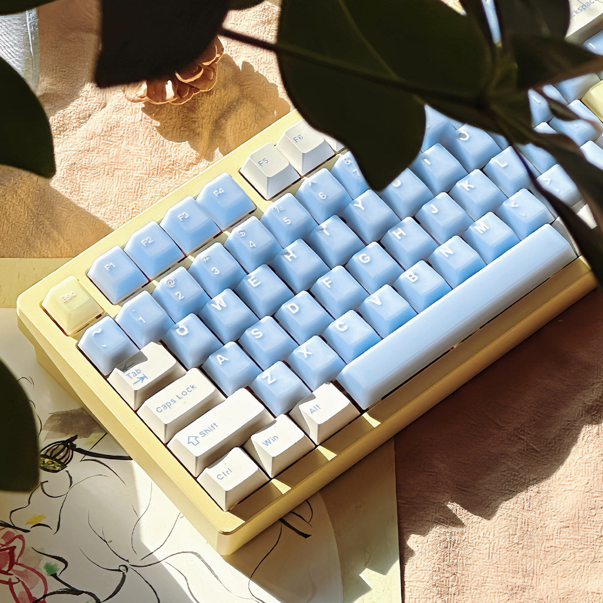 Sea Salt Soda Semi-Transparent Keycap Set — 164 Keys, Cherry Height, PBT+PC