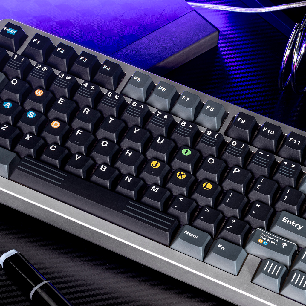New York Subway Cherry PBT Keycap Set – 136 Keys